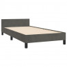 Estructura de cama con cabecero terciopelo gris oscuro 80x200cm 5
