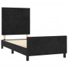 Estructura de cama con cabecero de terciopelo negro 80x200 cm 4