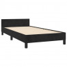 Estructura de cama con cabecero de terciopelo negro 80x200 cm 5