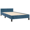 Estructura cama con cabecero terciopelo azul oscuro 80x200 cm 5