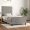 Estructura de cama con cabecero terciopelo gris claro 100x200cm 1