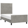 Estructura de cama con cabecero terciopelo gris claro 100x200cm 3