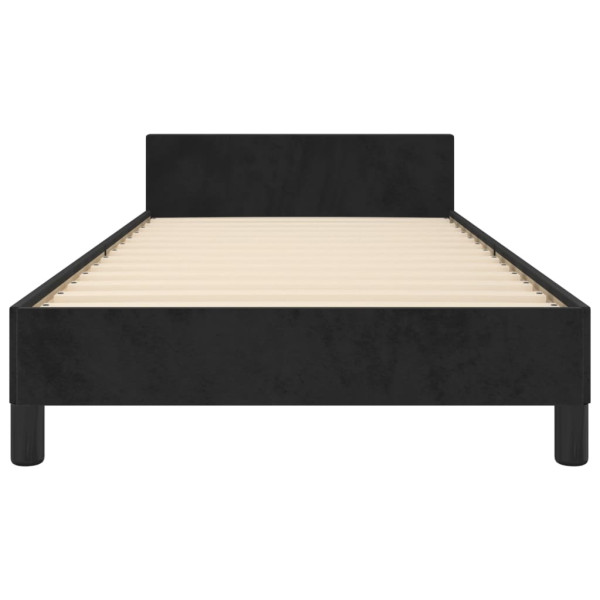 Estructura de cama con cabecero de terciopelo negro 100x200 cm M 5