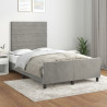 Estructura de cama con cabecero terciopelo gris claro 120x200cm 1