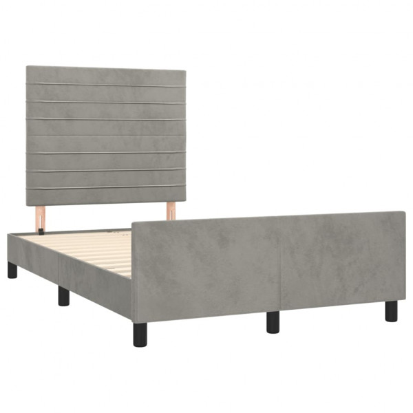 Estructura de cama con cabecero terciopelo gris claro 120x200cm M 4