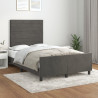 Estructura cama con cabecero terciopelo gris oscuro 120x200 cm 1