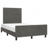Estrutura de cama sem colchão 120x200 cm veludo cinzento-escuro 3