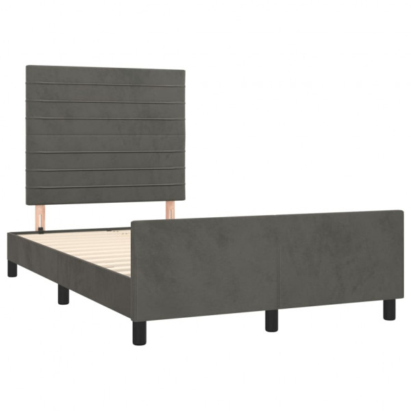 Estrutura de cama sem colchão 120x200 cm veludo cinzento-escuro M 4