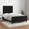 Estrutura de cama sem colchão 120x200 cm veludo preto 1
