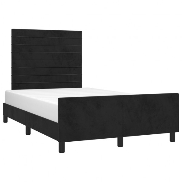 Estrutura de cama sem colchão 120x200 cm veludo preto M 3