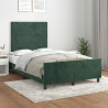 Estructura cama con cabecero terciopelo verde oscuro 120x200 cm 1