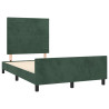 Estrutura de cama sem colchão 120x200 cm veludo verde-escuro 4