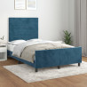 Estrutura de cama sem colchão 120x200 cm veludo azul 1