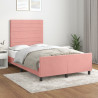 Estrutura de cama c/ cabeceira 120x200 cm veludo rosa 1
