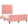 Estrutura de cama c/ cabeceira 120x200 cm veludo rosa 4