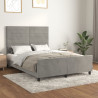 Estrutura de cama sem colchão 140x190 cm veludo cinzento-claro 1