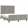 Estructura de cama con cabecero terciopelo gris claro 140x190cm 3