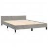 Estrutura de cama sem colchão 140x190 cm veludo cinzento-claro 5