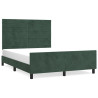 Estructura cama con cabecero terciopelo verde oscuro 140x190 cm 2