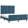 Estructura cama con cabecero terciopelo azul oscuro 140x190 cm 3