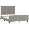 Estructura de cama con cabecero terciopelo gris claro 140x190cm 4