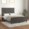 Estructura cama con cabecero terciopelo gris oscuro 140x200 cm 1