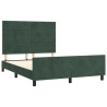 Estructura cama con cabecero terciopelo verde oscuro 140x200 cm 4