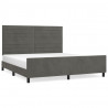 Estructura cama con cabecero terciopelo gris oscuro 160x200 cm 2