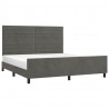 Estructura cama con cabecero terciopelo gris oscuro 160x200 cm 3