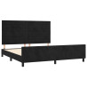 Estructura de cama con cabecero de terciopelo negro 160x200 cm 4