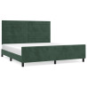 Estructura cama con cabecero terciopelo verde oscuro 160x200 cm 2