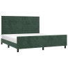 Estrutura de cama sem colchão 160x200 cm veludo verde-escuro 3