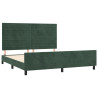 Estructura cama con cabecero terciopelo verde oscuro 160x200 cm 4