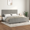 Estructura de cama con cabecero terciopelo gris claro 200x200cm 1