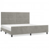 Estrutura de cama sem colchão 200x200 cm veludo cinzento-claro 2