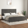 Estructura cama con cabecero terciopelo gris oscuro 200x200 cm 1
