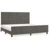 Estrutura de cama sem colchão 200x200 cm veludo cinzento-escuro 2