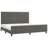 Estructura cama con cabecero terciopelo gris oscuro 200x200 cm 3