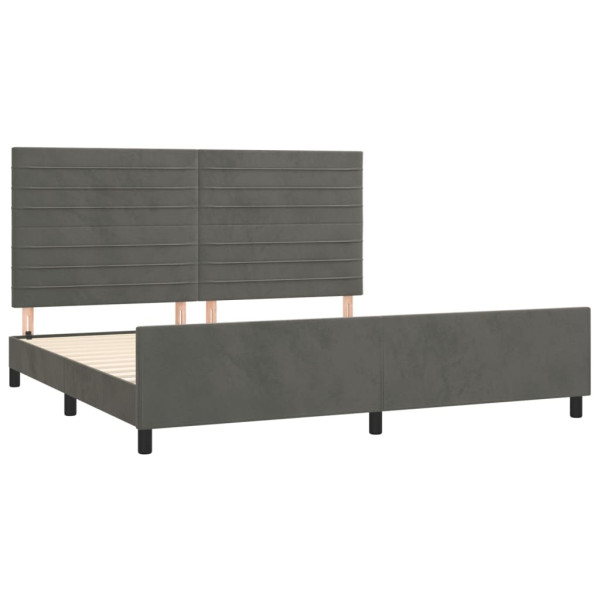 Estrutura de cama sem colchão 200x200 cm veludo cinzento-escuro M 4