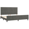 Estructura cama con cabecero terciopelo gris oscuro 200x200 cm 4