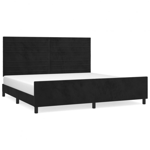 Estructura de cama con cabecero de terciopelo negro 200x200 cm M 2