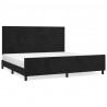 Estructura de cama con cabecero de terciopelo negro 200x200 cm 2