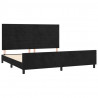 Estructura de cama con cabecero de terciopelo negro 200x200 cm 4