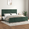 Estrutura de cama sem colchão 200x200 cm veludo verde-escuro 1