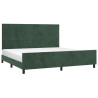 Estructura cama con cabecero terciopelo verde oscuro 200x200 cm 3