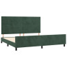 Estrutura de cama sem colchão 200x200 cm veludo verde-escuro 4