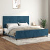 Estructura cama con cabecero terciopelo azul oscuro 200x200 cm 1