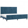 Estrutura de cama sem colchão 200x200 cm veludo azul-escuro 3