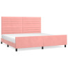 Estructura de cama con cabecero de terciopelo rosa 200x200 cm 2