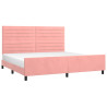 Estrutura de cama c/ cabeceira 200x200 cm veludo rosa 3